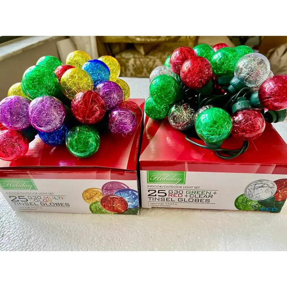Living Solutions Holiday Indoor/Outdoor Light multi-color globe bulbs.2 box